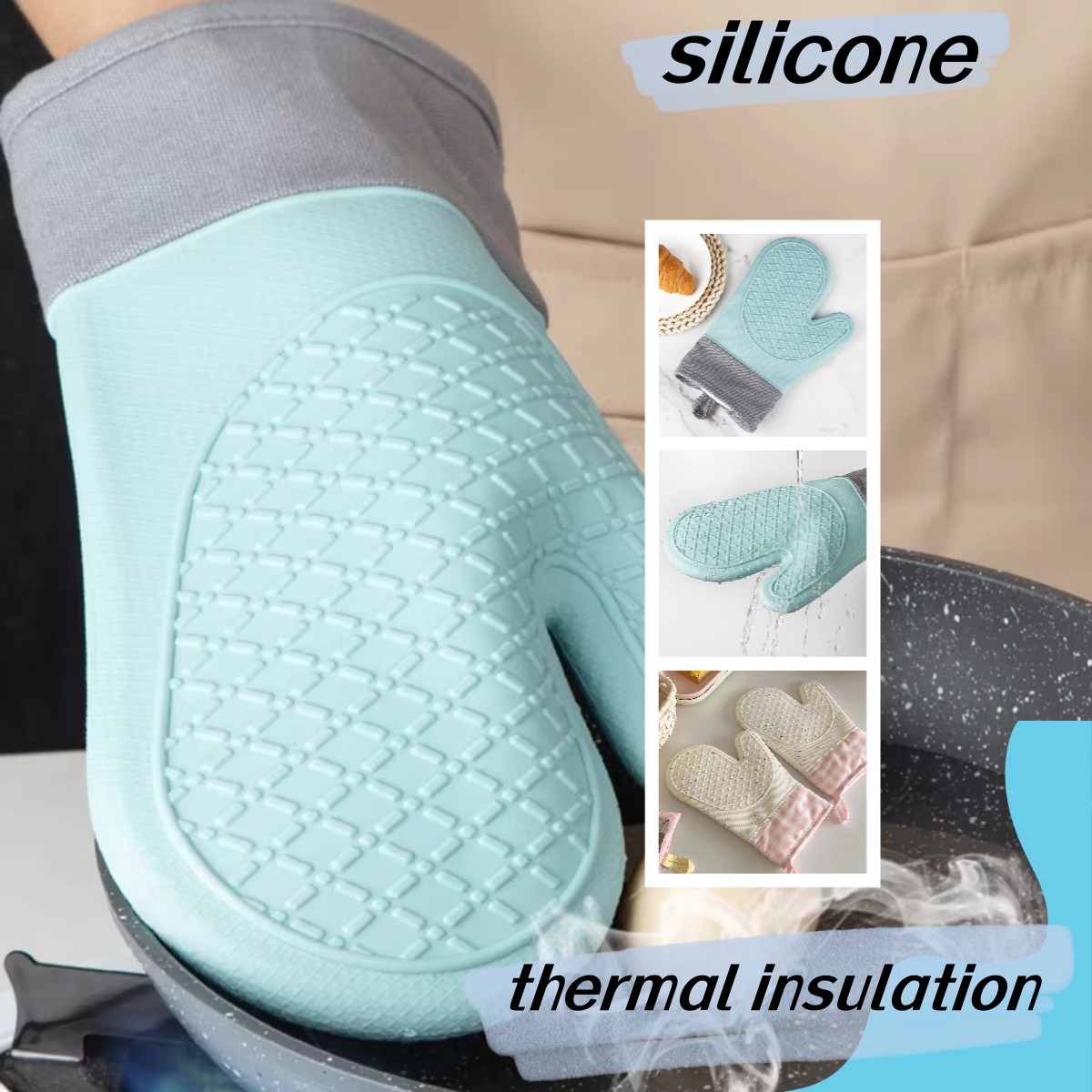 Oven Mitt Silicone - 1PC Cute Silicone Kitchen Single Oven