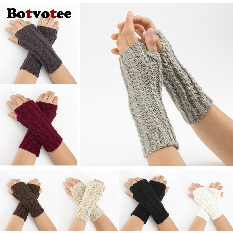 Fingerless Glove Knit - Botvotee Y2k Half Finger Winter Gloves