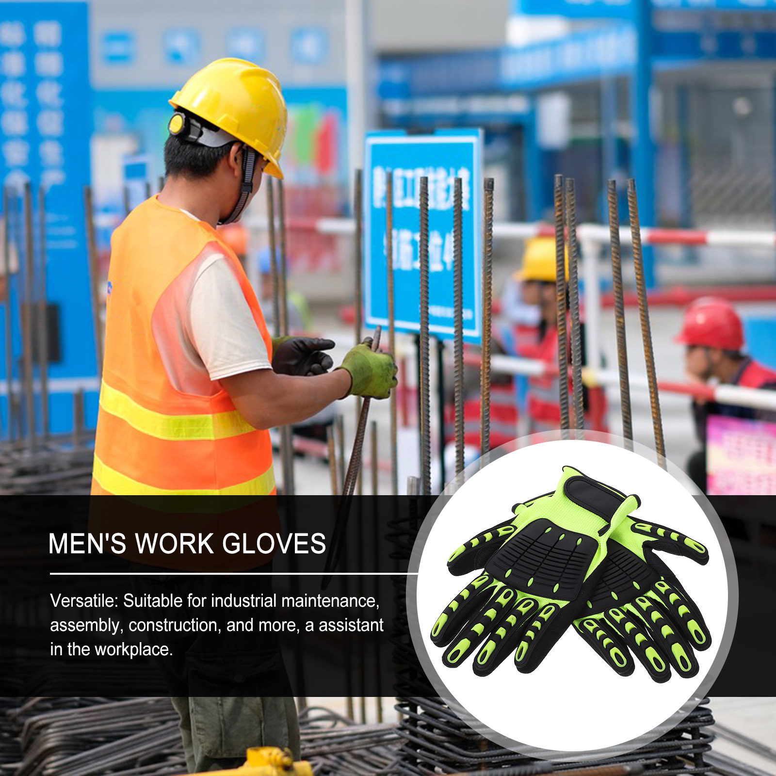 1Pair Protective Work Gloves A - Work Glove Impact ulasan dan harga