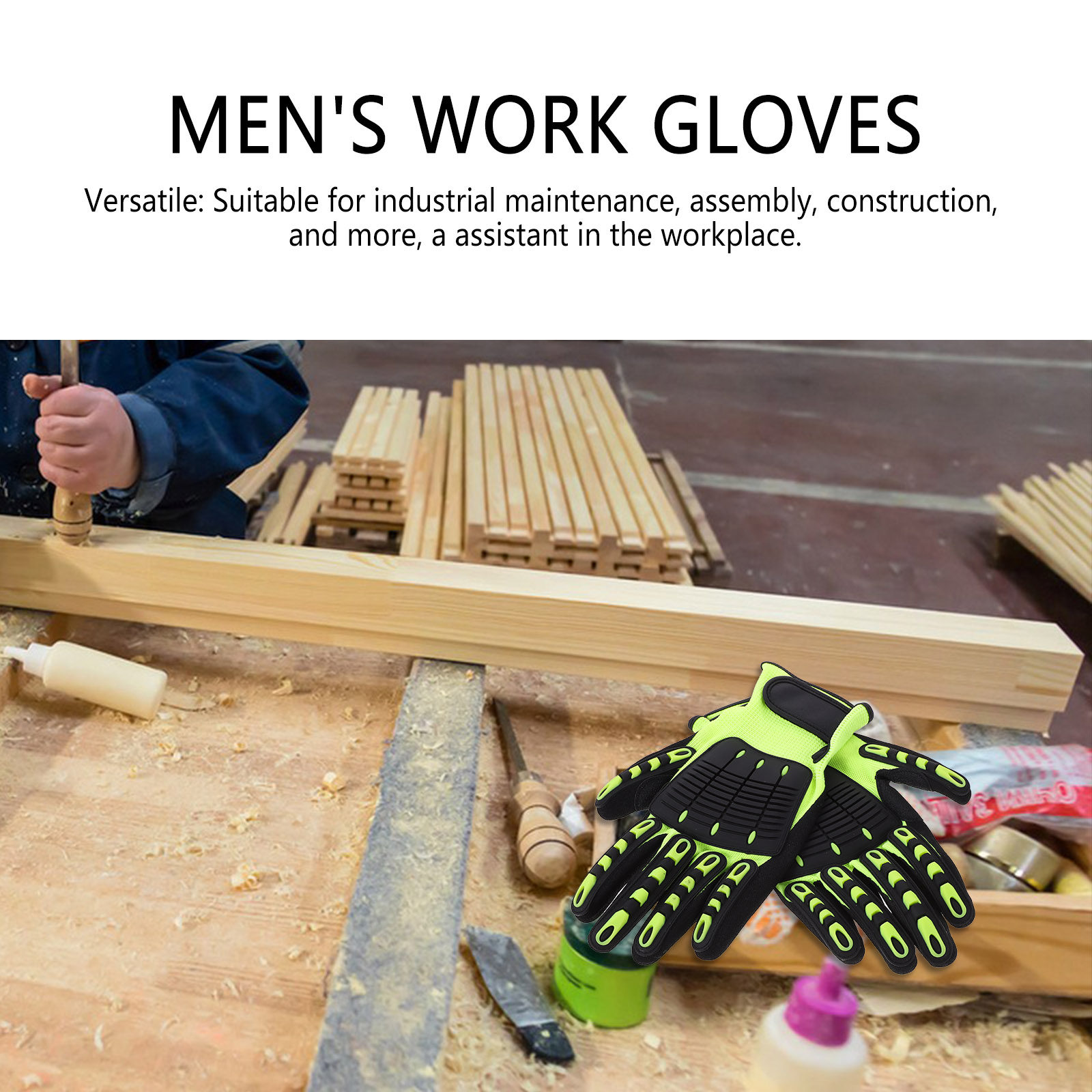 1Pair Protective Work Gloves A - Work Glove Impact ulasan dan harga