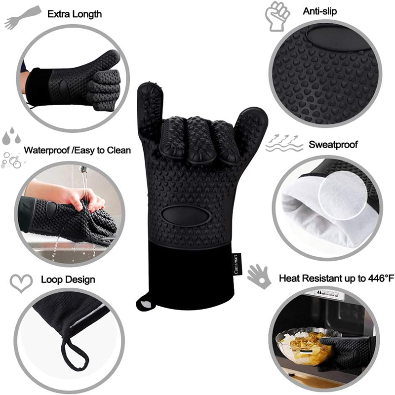 Silicone Oven Gloves Heat Resi - Oven Mitt Silicone ulasan dan harga