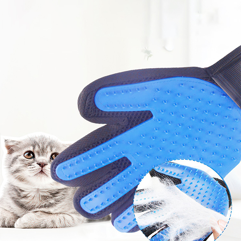Pet Grooming Gloves Silicone B - Rubber Glove Cleaning ulasan dan harga