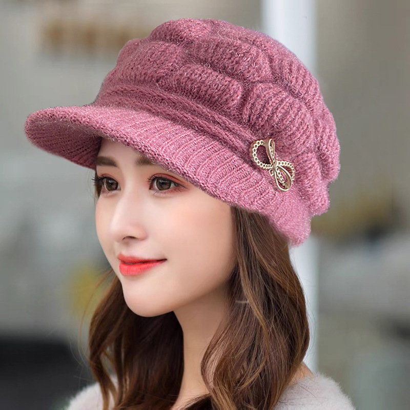 Winter Warm Hat Knitted Hat Ca - Wool Glove Lined ulasan dan harga