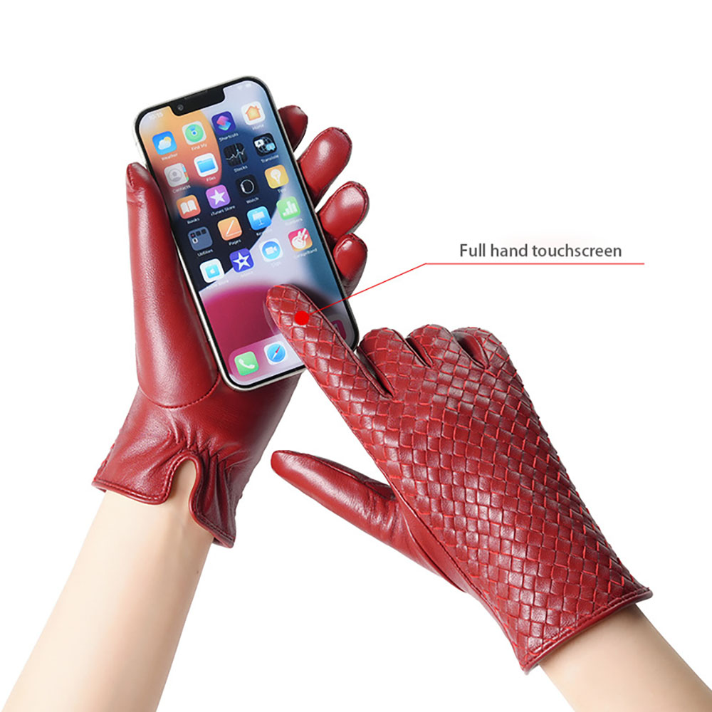 Winter Women's Real Leather Wa - Wool Glove Lined ulasan dan harga
