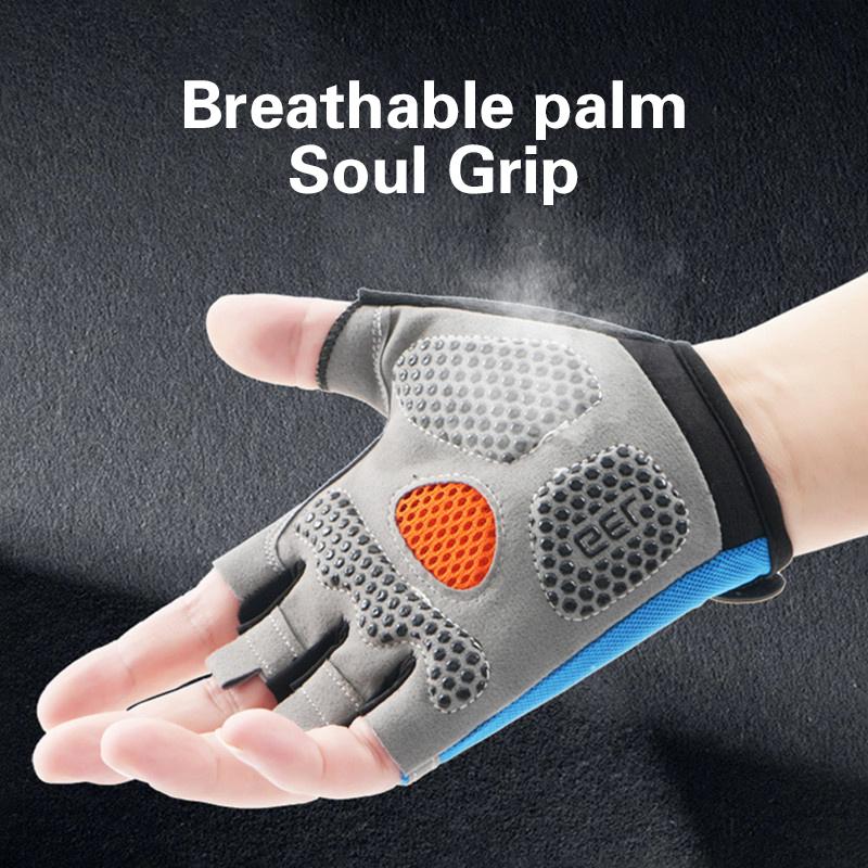 1Pair Half Finger Cycling Glov - Fingerless Glove Knit ulasan dan harga