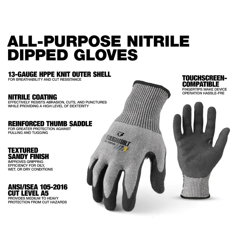 ToughBuilt TB-P2-112-5-L Nitri - Nitrile Mechanic Glove ulasan dan harga