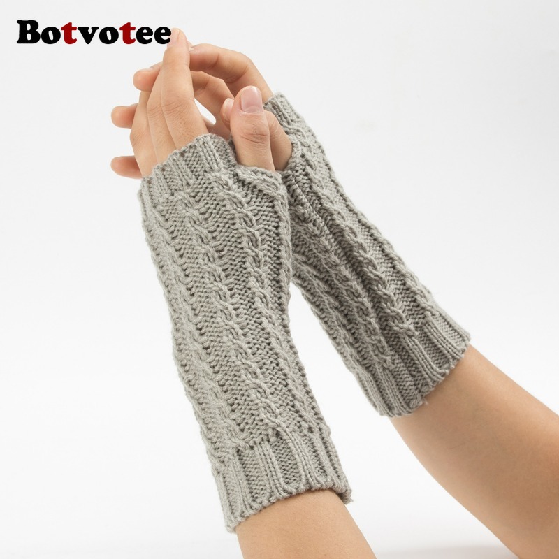Botvotee Y2k Half Finger Winte - Fingerless Glove Knit ulasan dan harga